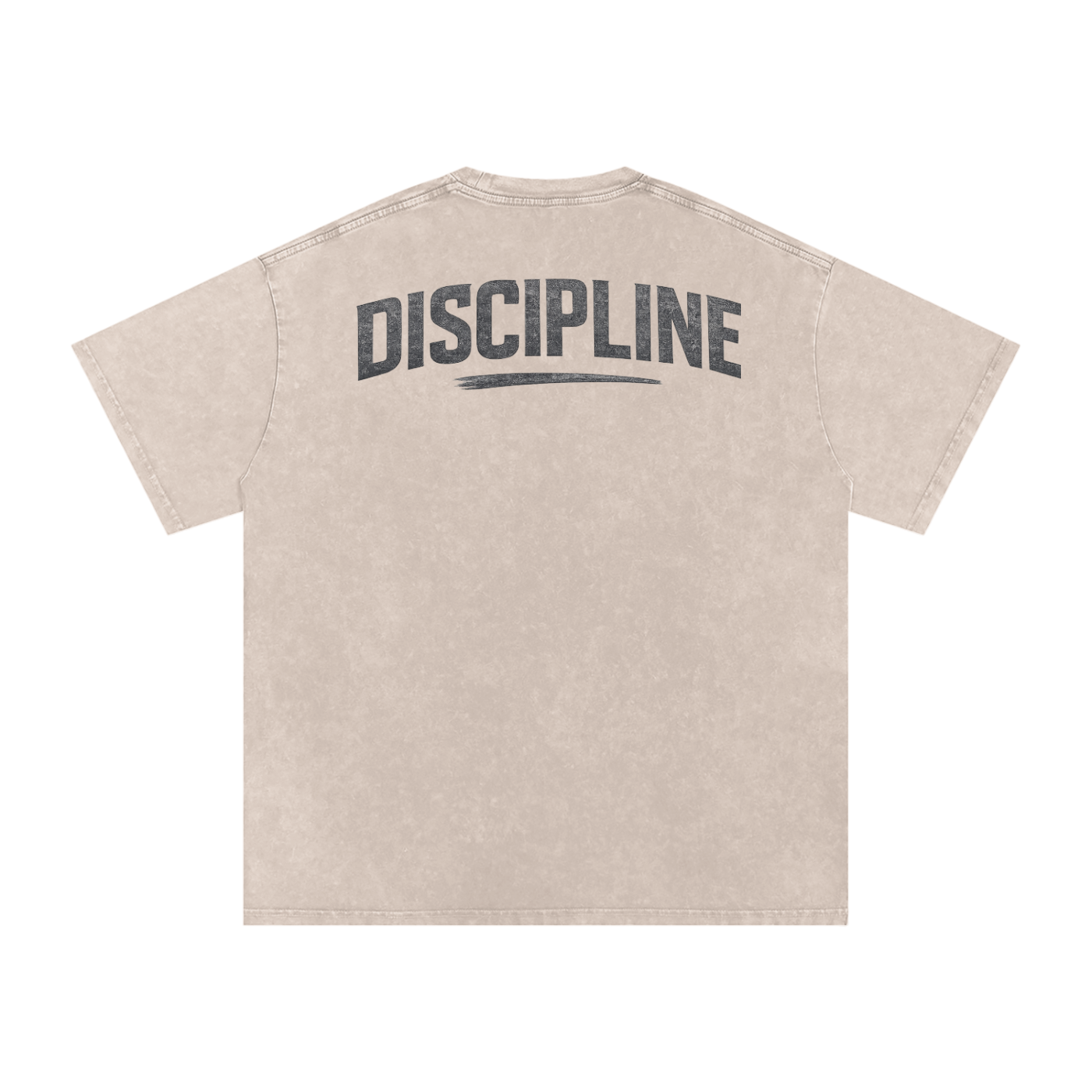 Snow Washed Oversized Cotton T-Shirt "Discipline"