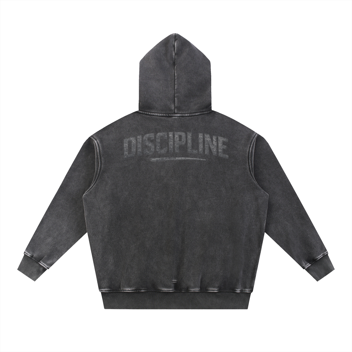 Snow Wash Fleece Oversize Hoodie "Discipline"
