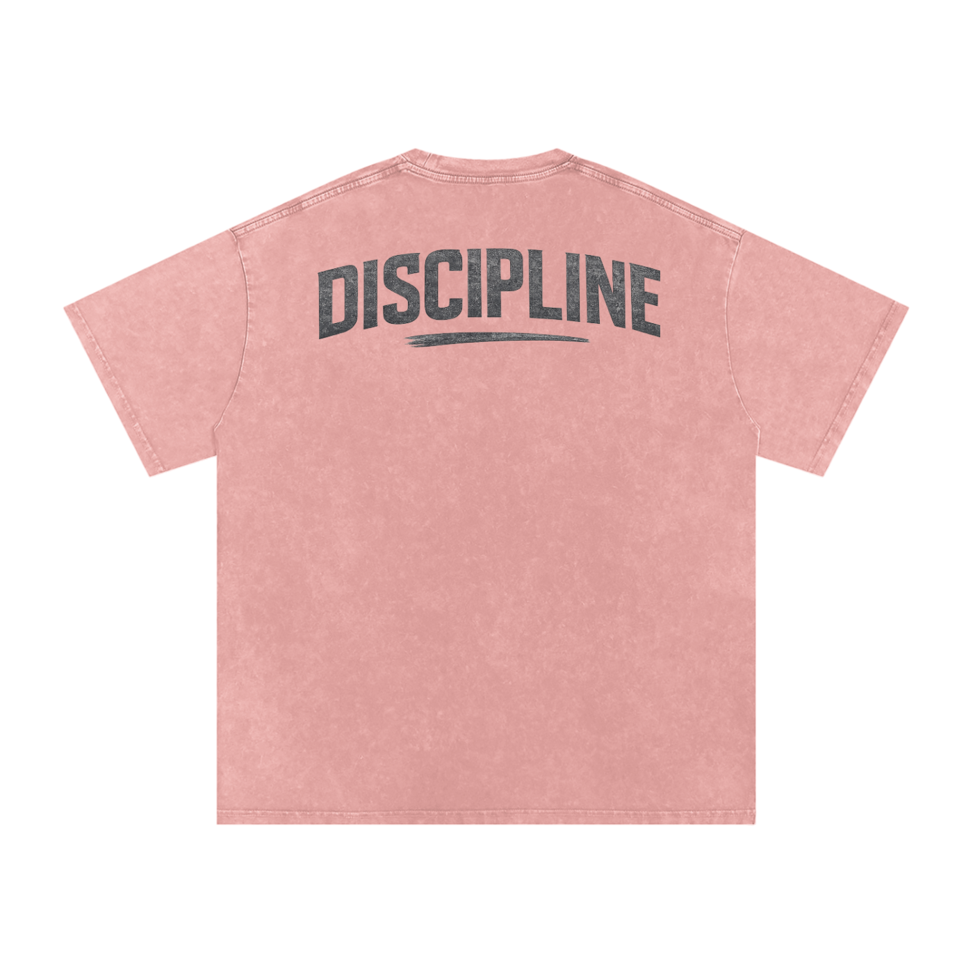 Snow Washed Oversized Cotton T-Shirt "Discipline"