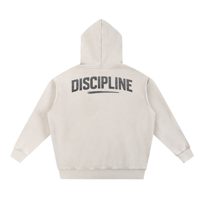 Snow Wash Fleece Oversize Hoodie "Discipline"