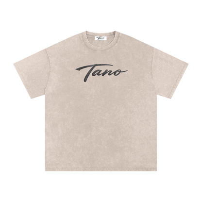 Snow Washed Oversized Cotton T-Shirt "Discipline"
