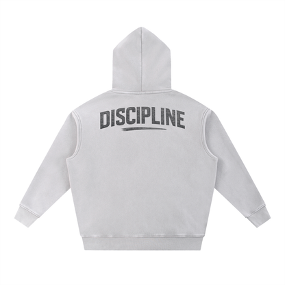Snow Wash Fleece Oversize Hoodie "Discipline"