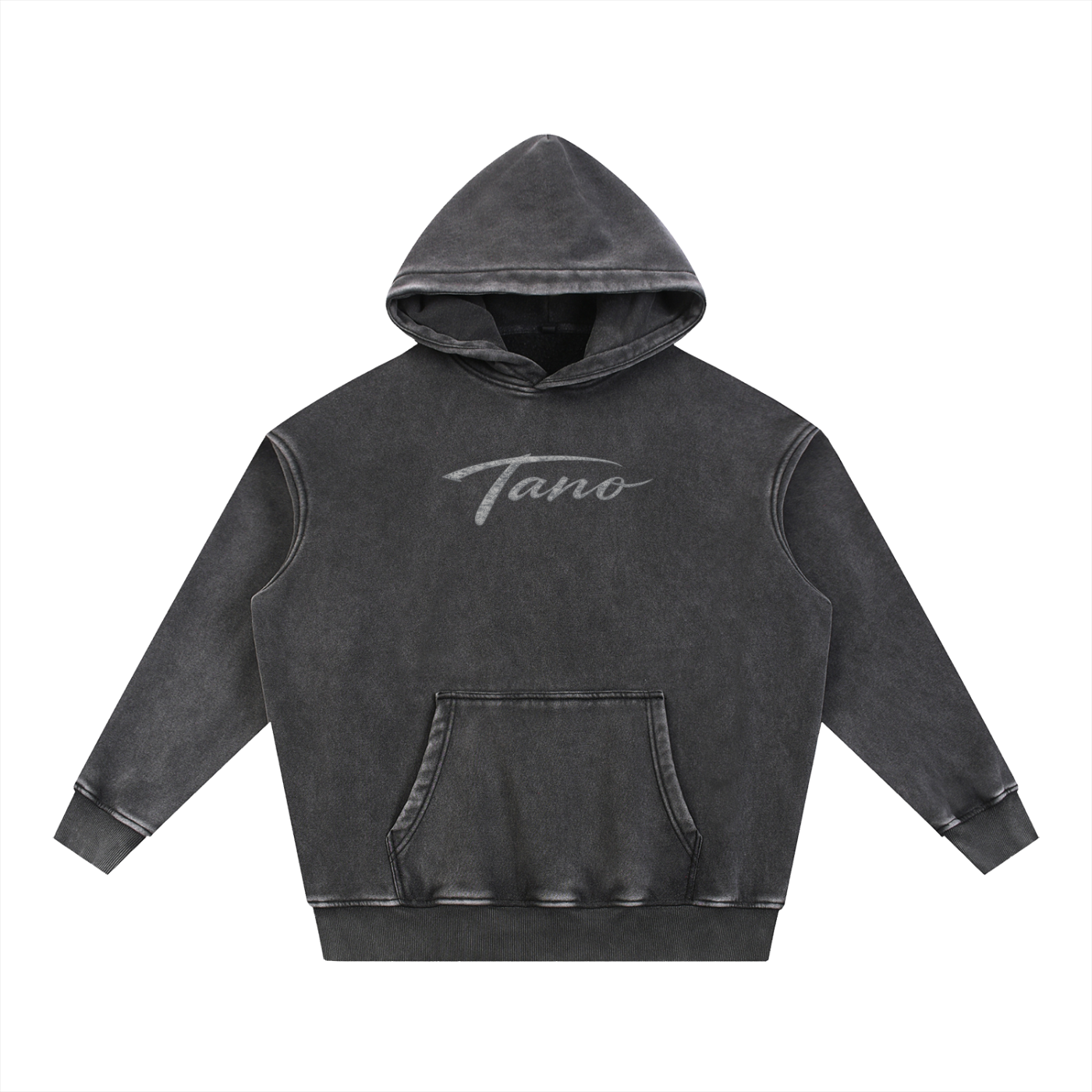Snow Wash Fleece Oversize Hoodie "Discipline"