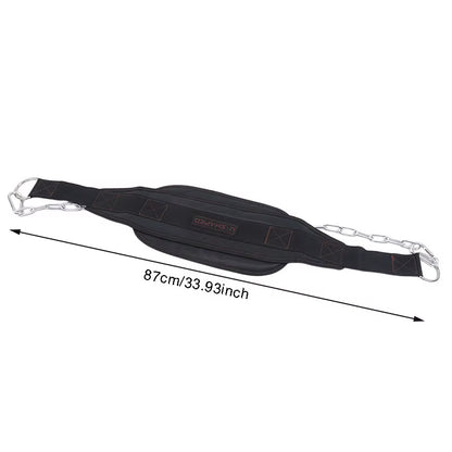 Thicken Weight Lifting Belt with Chain Dipping Belt for Pull up Chin up Kettlebell Barbell Fitness Bodybuilding Gym Belt