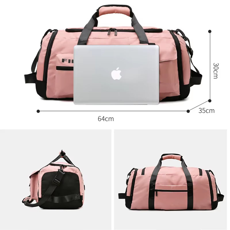 Gym Bag with Shoe Compartment Large Capacity Sport Fitness Duffle Bag Outdoor Travel Backpack Weekend Workout Tote for Men Women
