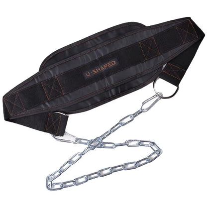 Thicken Weight Lifting Belt with Chain Dipping Belt for Pull up Chin up Kettlebell Barbell Fitness Bodybuilding Gym Belt