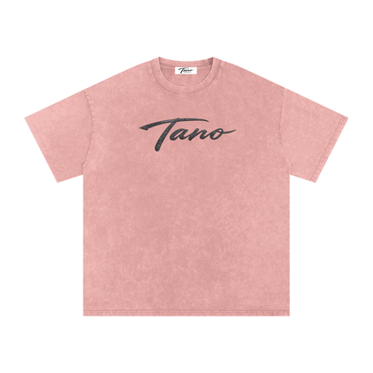 Snow Washed Oversized Cotton T-Shirt "Discipline"